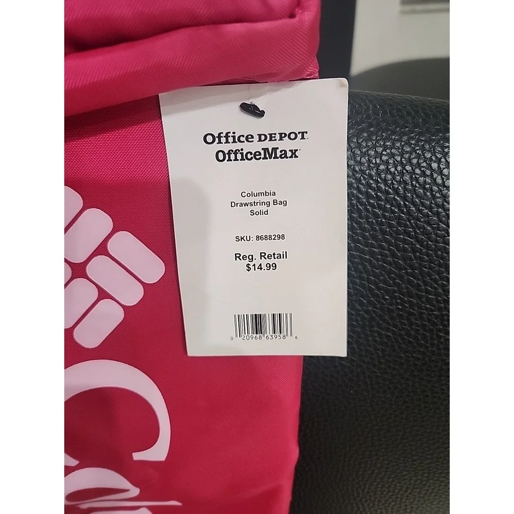 Columbia‎ Pink Drawstring Bag – Lightweight Gym Pack – Unisex Sports Gear - NEW!